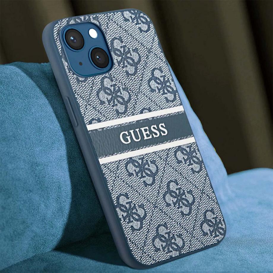 GUESS  Cover per iPhone 13 Mini PU 4G Stripe 