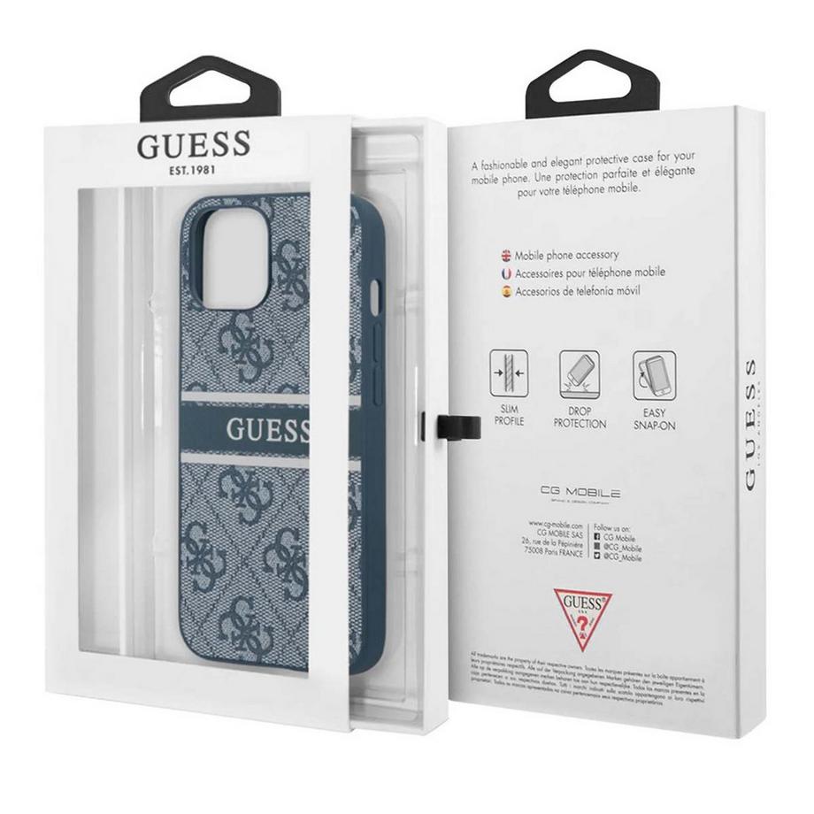 GUESS  Cover per iPhone 13 Mini PU 4G Stripe 