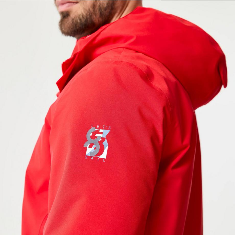 TRIBORD  Veste de voile imperméable longue chaude coupe-vent homme, 500 rouge 