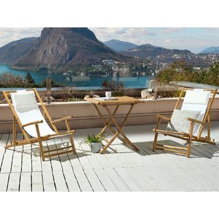 Beliani Bistro Set aus Bambusholz Boho ATRANI/MOLISE  