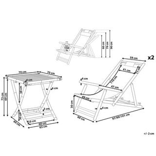 Beliani Bistro Set aus Bambusholz Boho ATRANI/MOLISE  