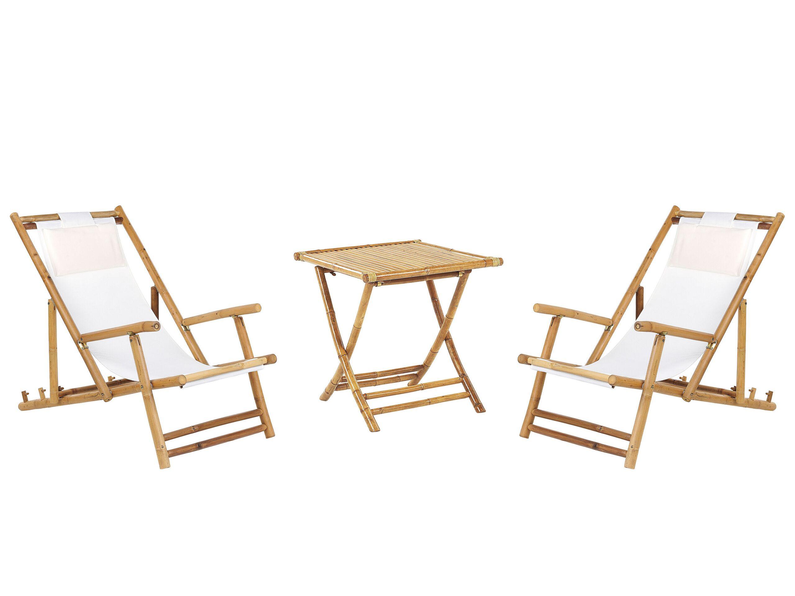 Beliani Bistro Set aus Bambusholz Boho ATRANI/MOLISE  