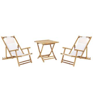 Beliani Bistro Set aus Bambusholz Boho ATRANI/MOLISE  