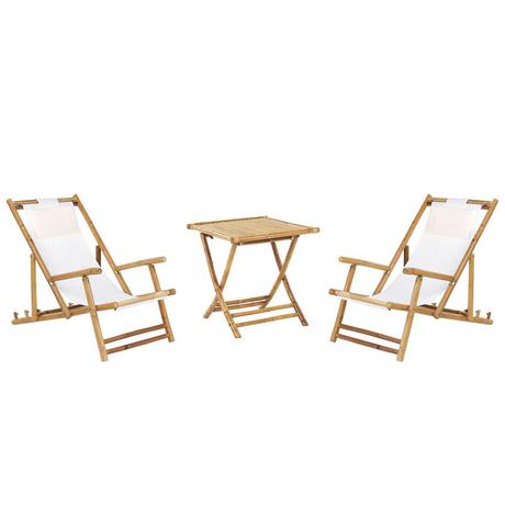 Beliani Bistro Set aus Bambusholz Boho ATRANI/MOLISE  