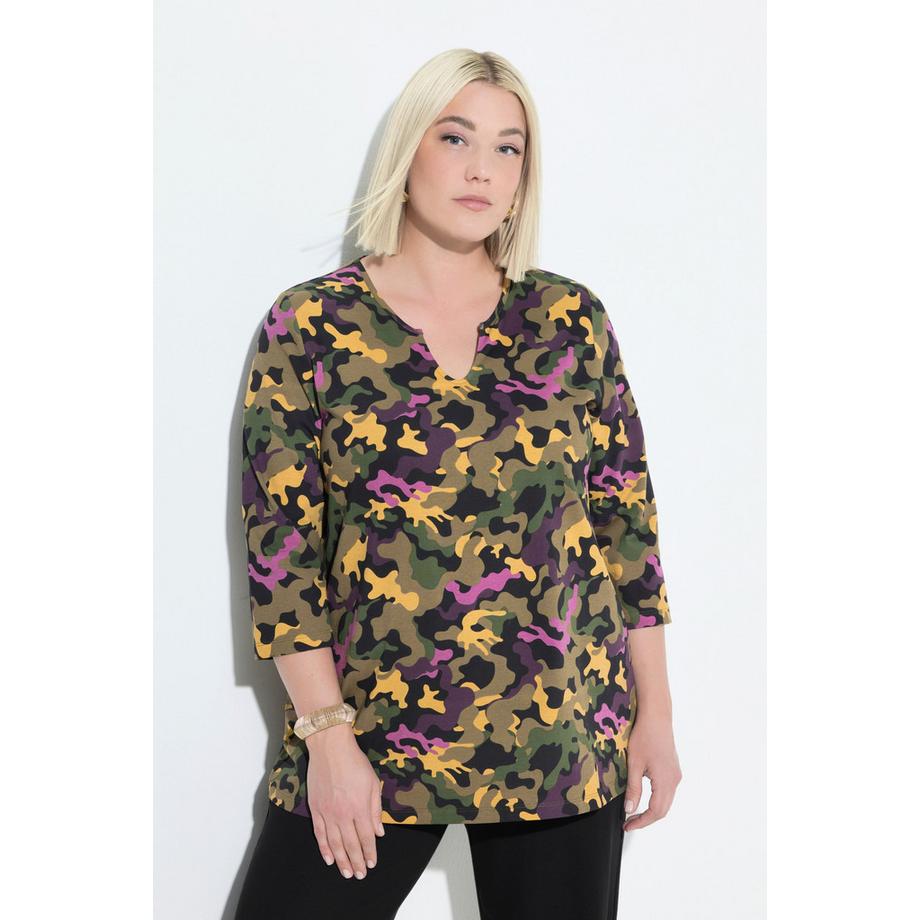 Ulla Popken Maglietta Scollo a Tunica Maniche 3/4 Linea ad A  