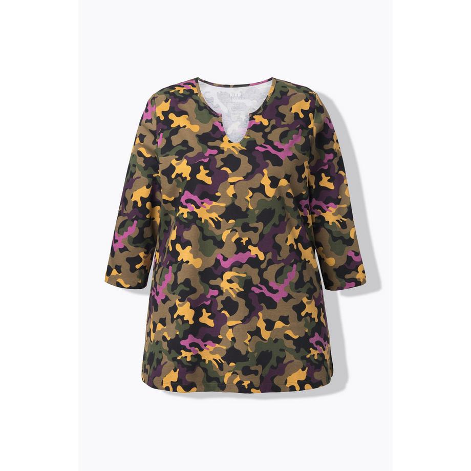 Ulla Popken Maglietta Scollo a Tunica Maniche 3/4 Linea ad A  