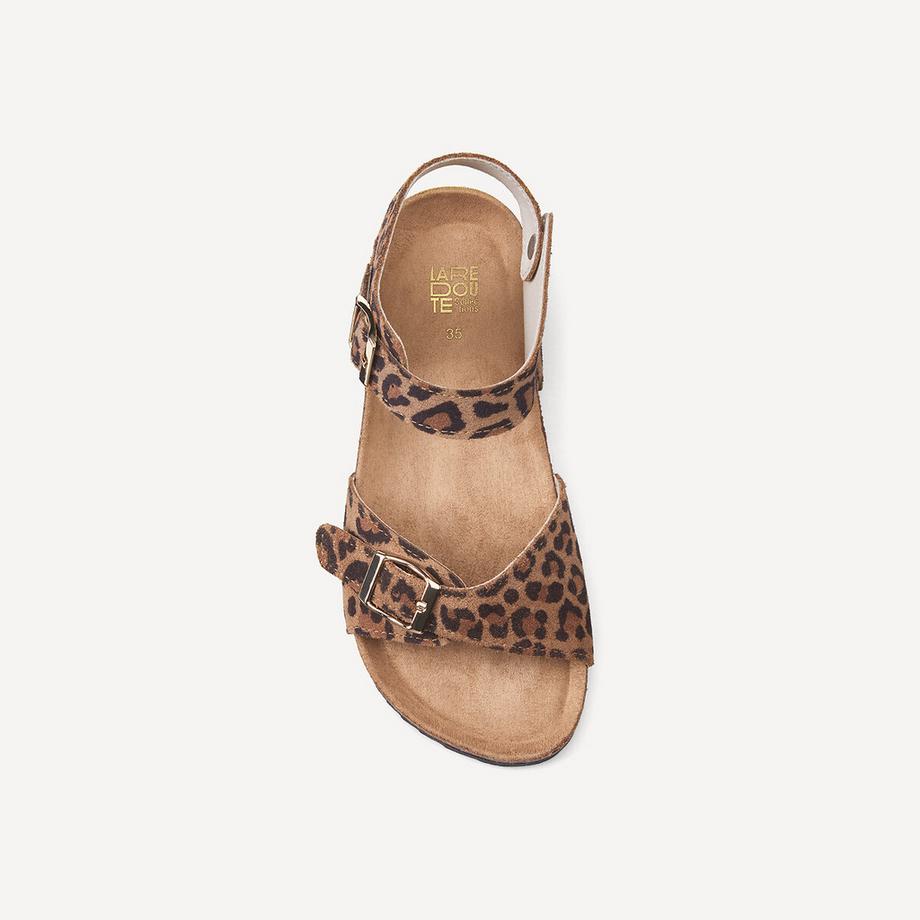 La Redoute Collections Sandali in pelle stampa leopardo doppia fibbia  