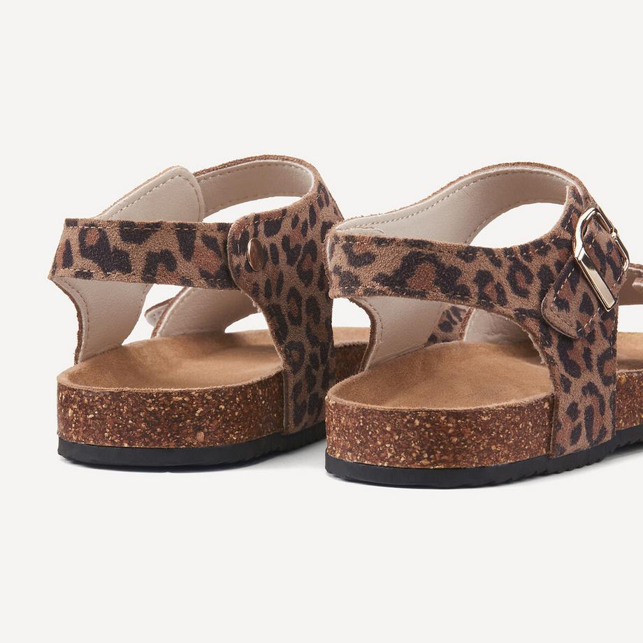 La Redoute Collections Sandali in pelle stampa leopardo doppia fibbia  