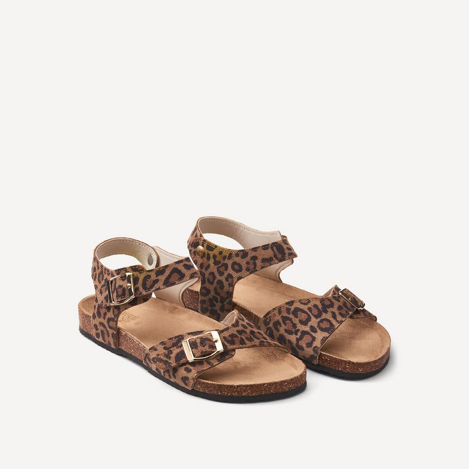 La Redoute Collections Sandali in pelle stampa leopardo doppia fibbia  