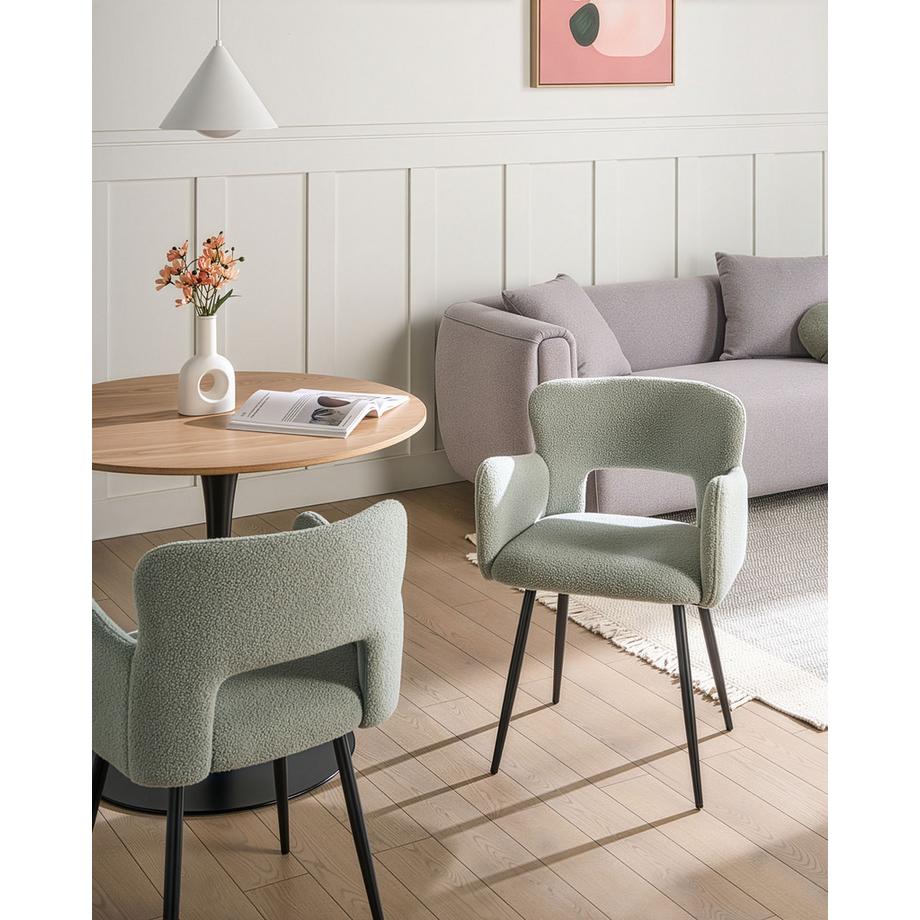 Beliani Set di 2 sedie da pranzo en Bouclé Moderno SANILAC  