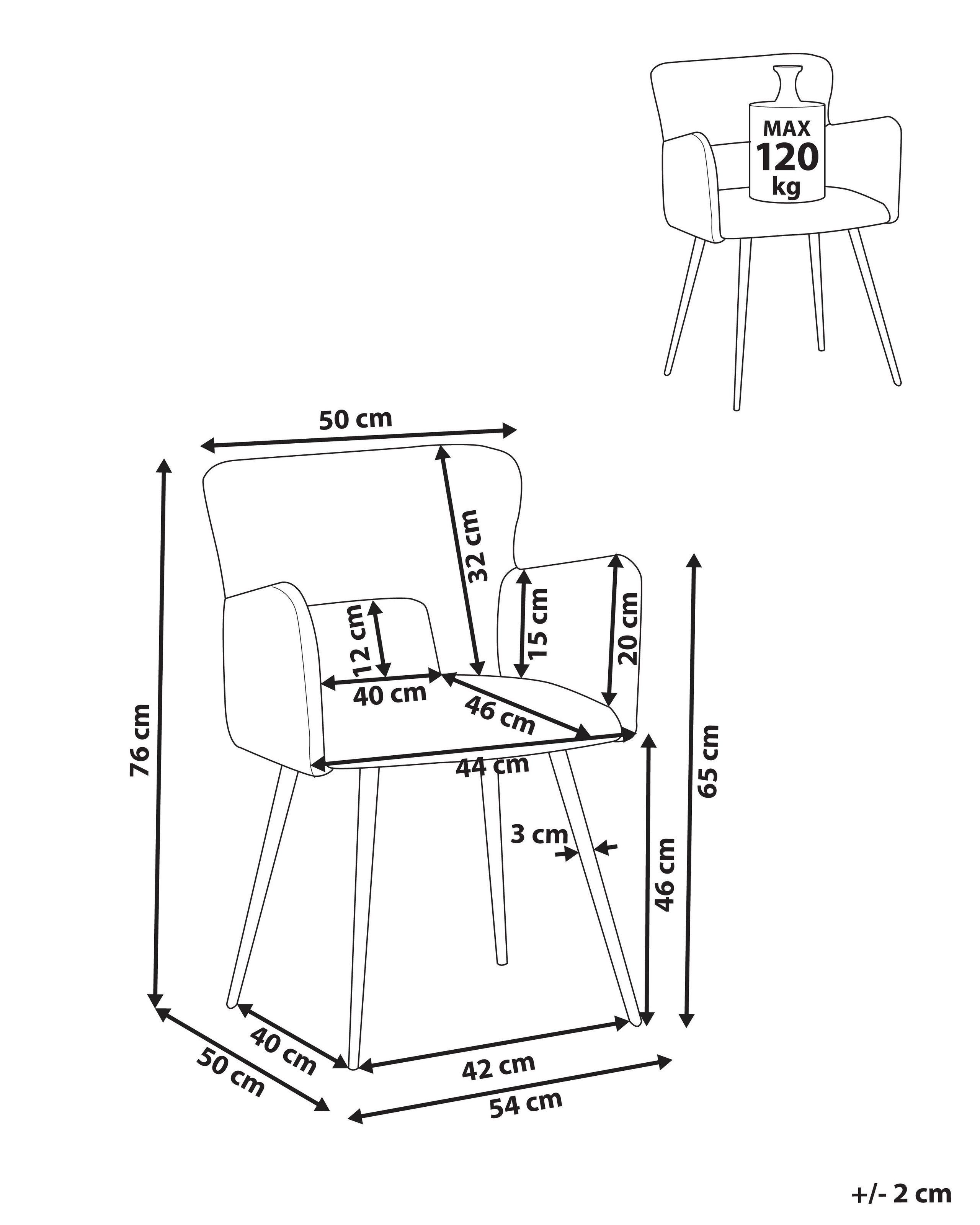 Beliani Lot de 2 chaises de salle à manger en Bouclé Moderne SANILAC  