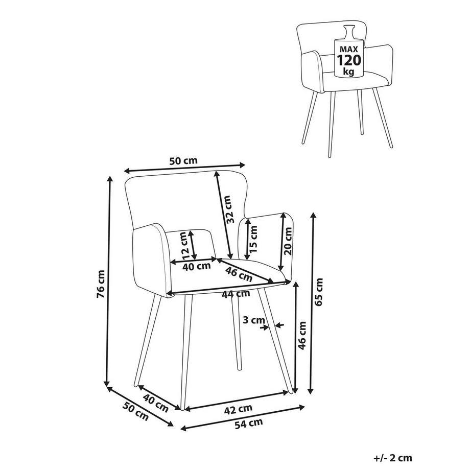 Beliani Set di 2 sedie da pranzo en Bouclé Moderno SANILAC  