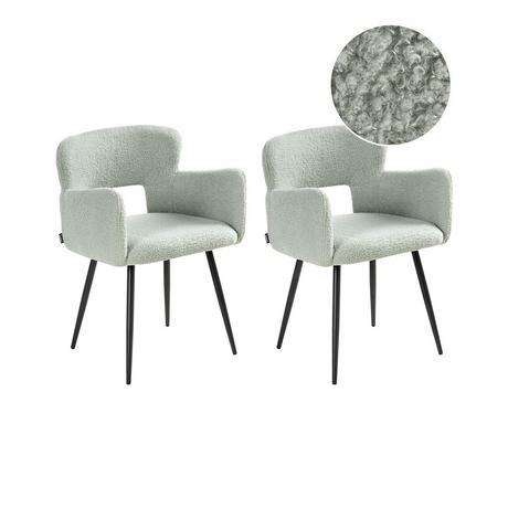 Beliani Lot de 2 chaises de salle à manger en Bouclé Moderne SANILAC  