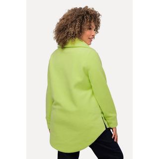 Ulla Popken  Sweat-shirt en polaire à col montant et manches longues, fermeture à glissière - silhouette en A 