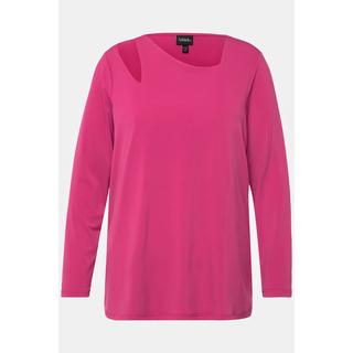 Ulla Popken  Maglia con apertura, scollo asimmetrico e maniche lunghe 