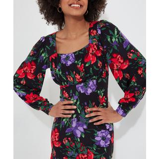 Joe Browns Robe Jersey Florale Manches Style Ballon  