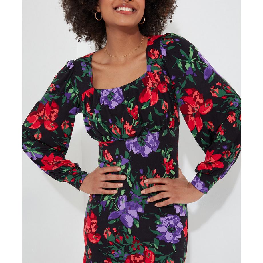 Joe Browns Ballonärmeliges Jersey-Kleid mit Blumenmuster  