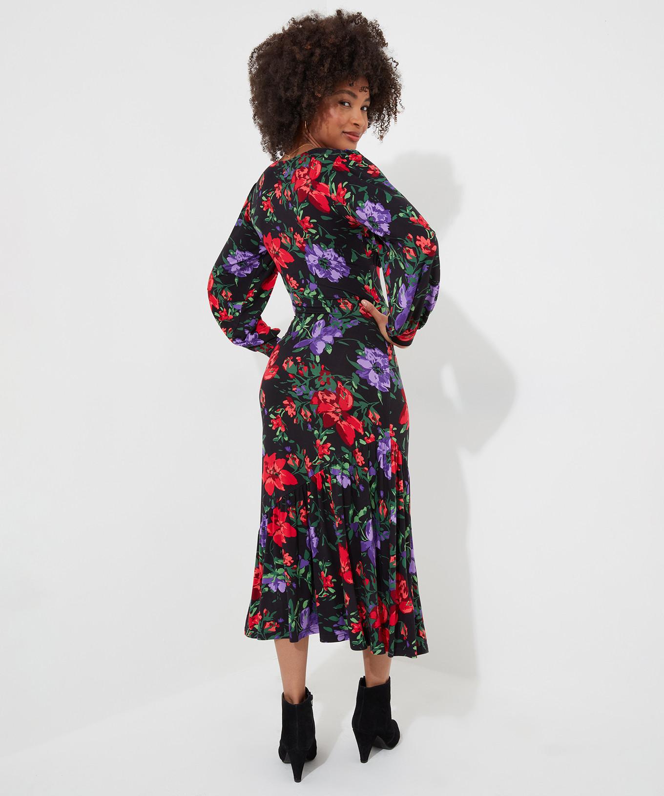 Joe Browns Robe Jersey Florale Manches Style Ballon  