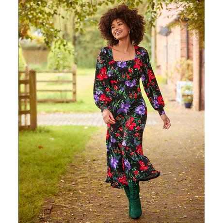 Joe Browns Robe Jersey Florale Manches Style Ballon  