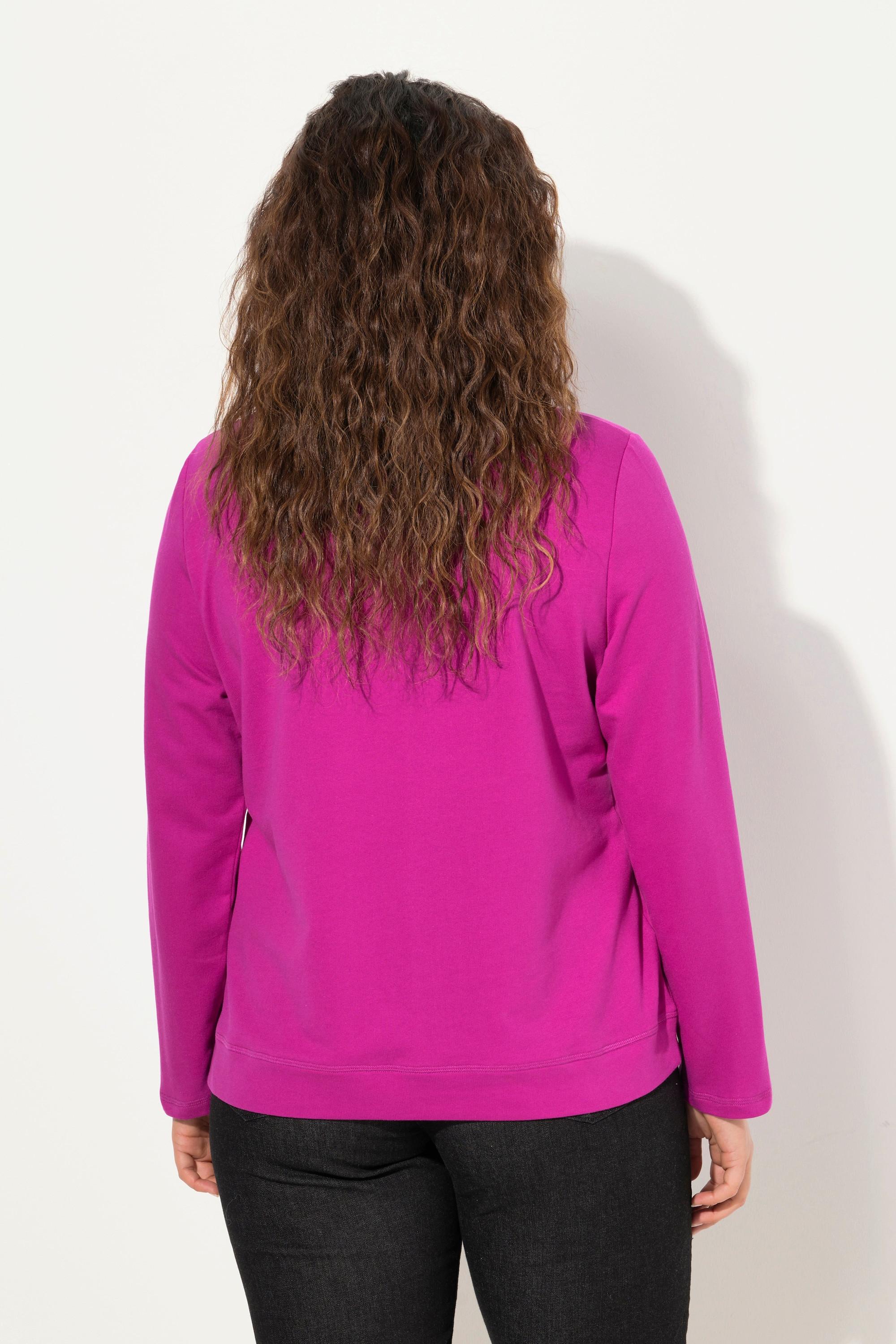 Ulla Popken  Sweatshirt, Stehkragen, Saum-Zipper, Langarm 