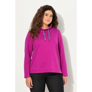 Ulla Popken  Sweat-shirt col montant et manches longues, fermetures à glissière descendant jusqu'à la base 