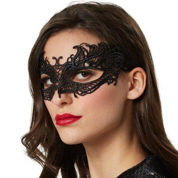 Tectake  Masque en dentelle noire Papillon 