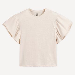 La Redoute Collections  T-Shirt mit kurzen Volantärmeln 