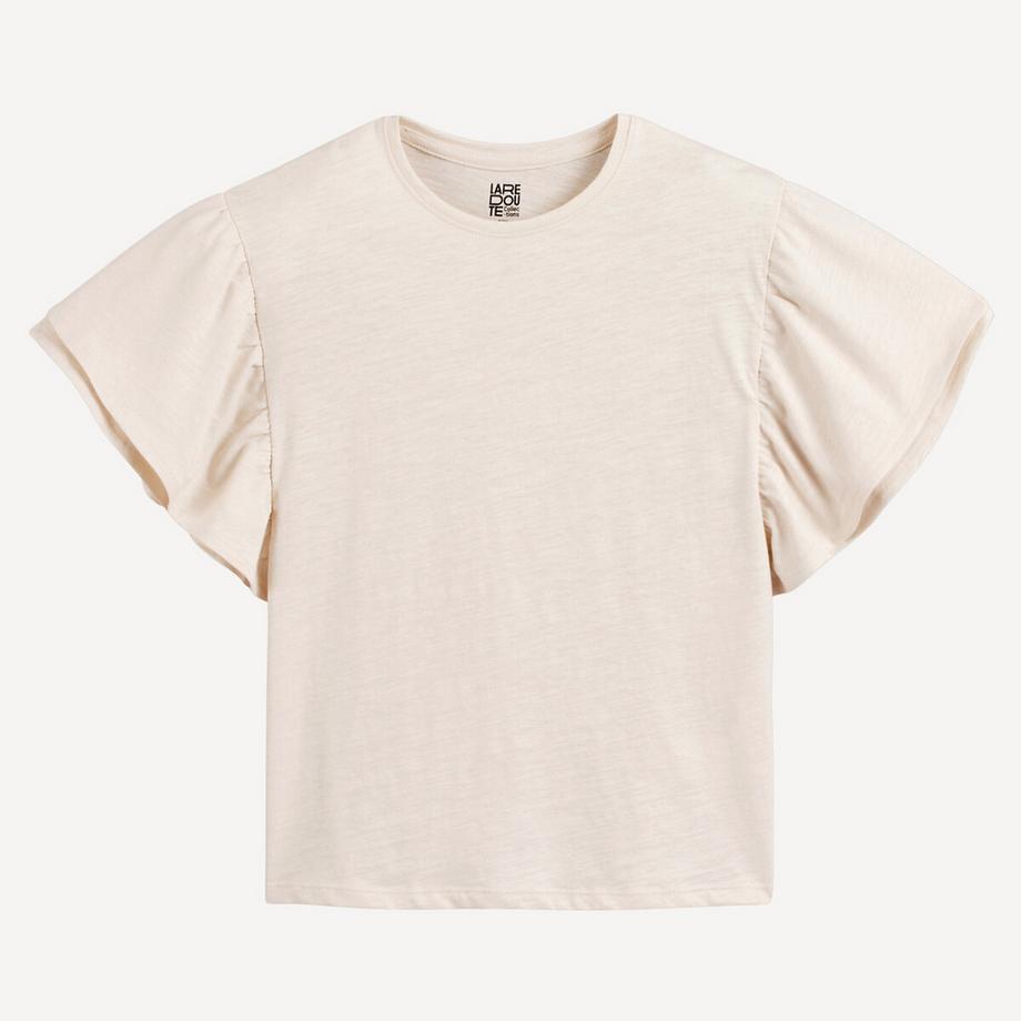 La Redoute Collections  T-Shirt mit kurzen Volantärmeln 