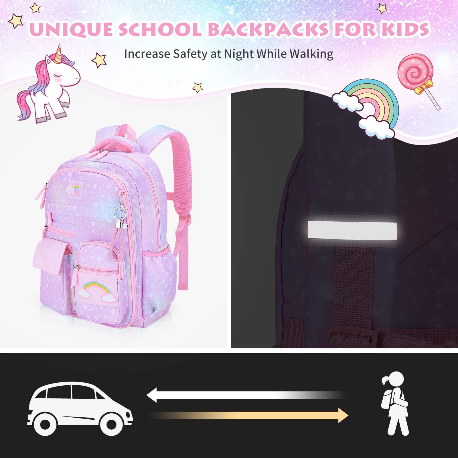 Only-bags.store  Sac à dos pour enfants, sacoche de grande capacité avec boucle de poitrine pour enfants 