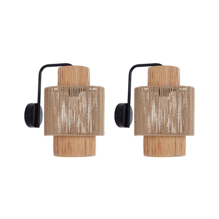 Lot de 2 lampes murales en Feuille de palmier  JAMMA