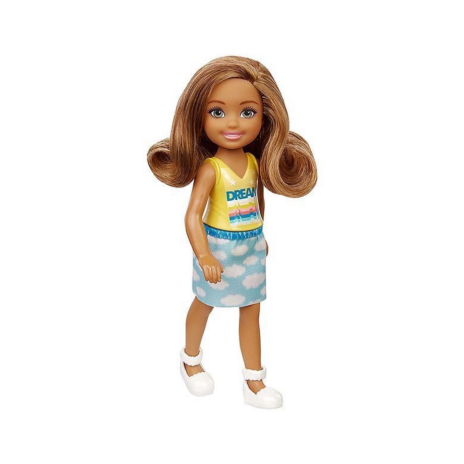 Chelsea Puppe im Rock mit Wolkenaufdruck