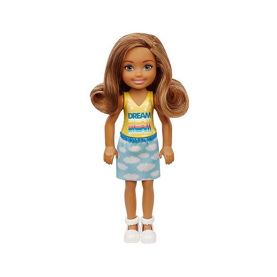 Barbie  Chelsea Puppe im Rock mit Wolkenaufdruck 