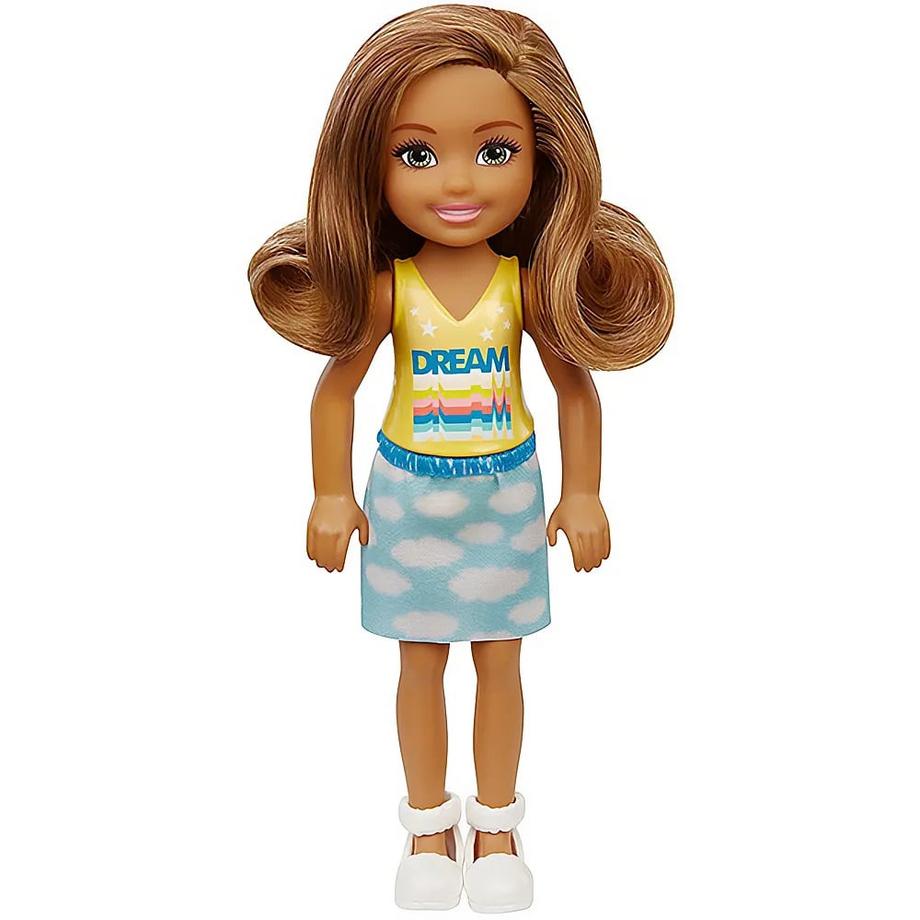 Barbie  Chelsea Puppe im Rock mit Wolkenaufdruck 