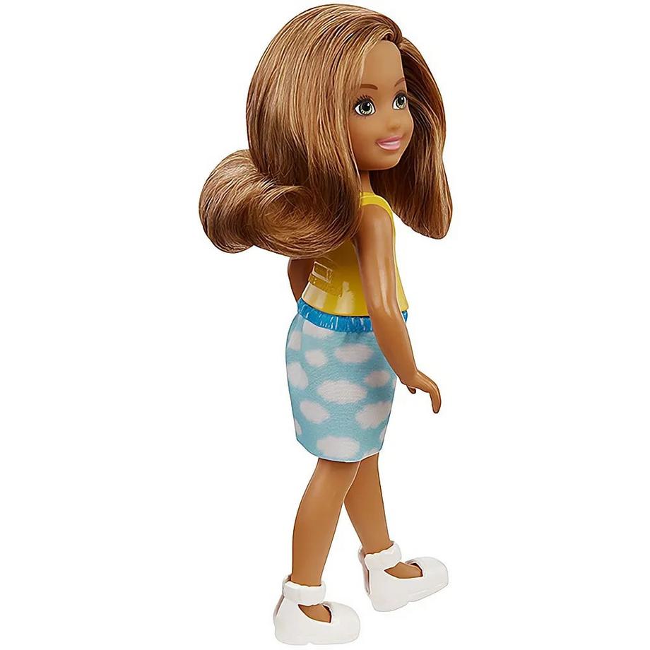 Barbie  Chelsea Puppe im Rock mit Wolkenaufdruck 