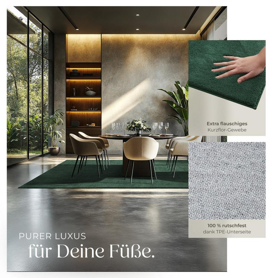 Tectake Tapis à poils ras SOFT ZONE surface douce  