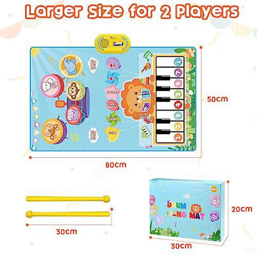 Activity-board  Jouets pour Bébés, Tapis de Musique 2 en 1, Tapis de Piano pour tout-petits, Jouets à tambour 