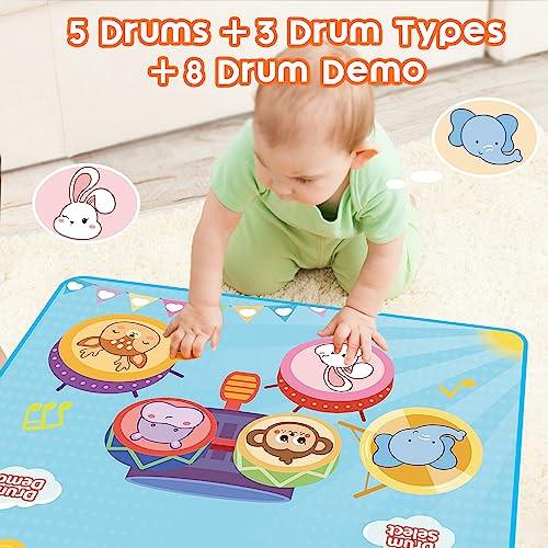 Activity-board  Jouets pour Bébés, Tapis de Musique 2 en 1, Tapis de Piano pour tout-petits, Jouets à tambour 