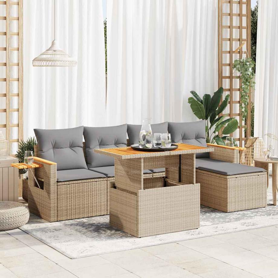 VidaXL set divano da giardino Polirattan  