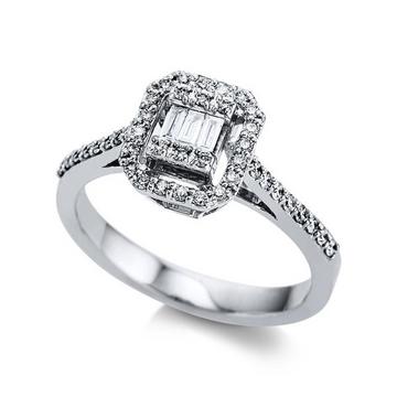 Verlobungsring 750/18K Weissgold Diamant 0.33ct.