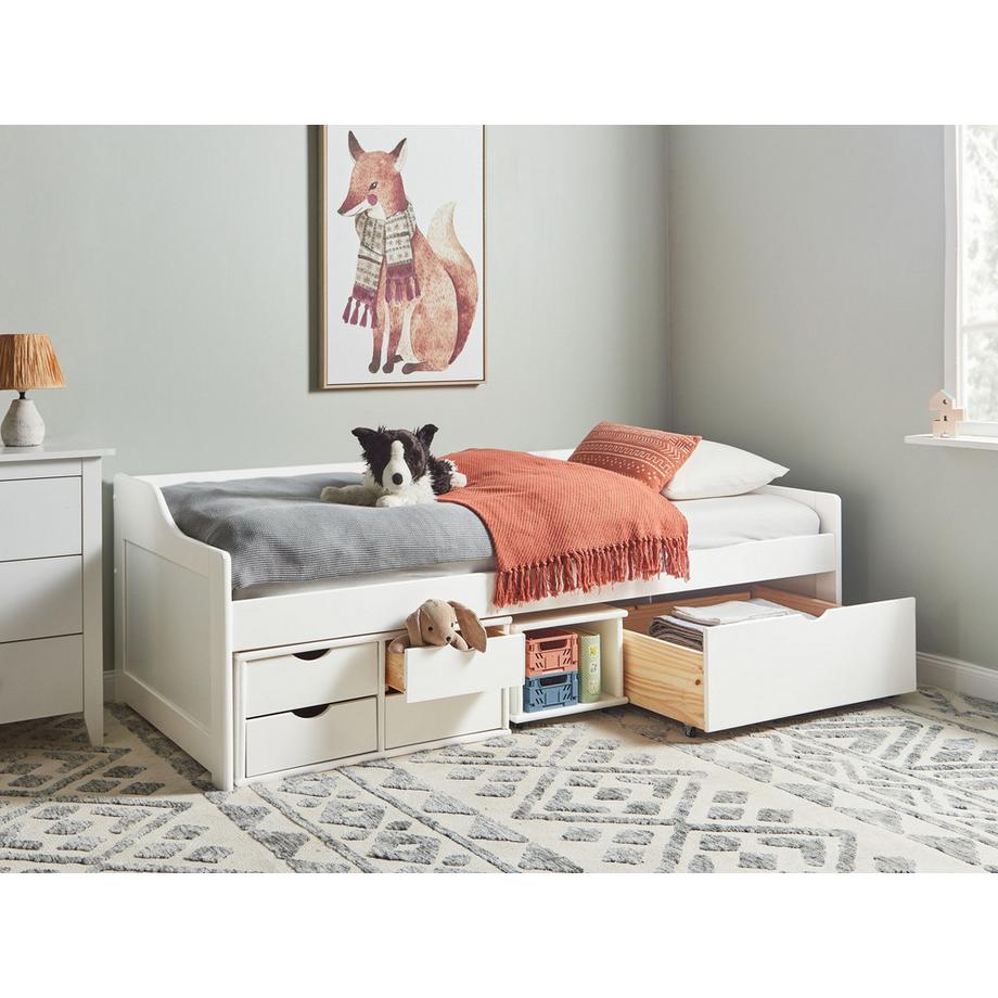 Beliani Tagesbett mit Stauraum aus Kiefernholz Skandinavisch ROYVILLE  