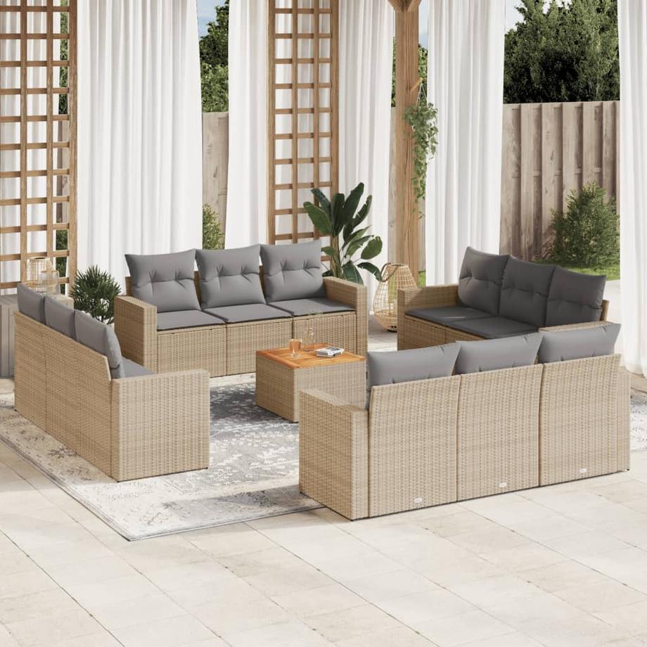 VidaXL set divano da giardino Polirattan  