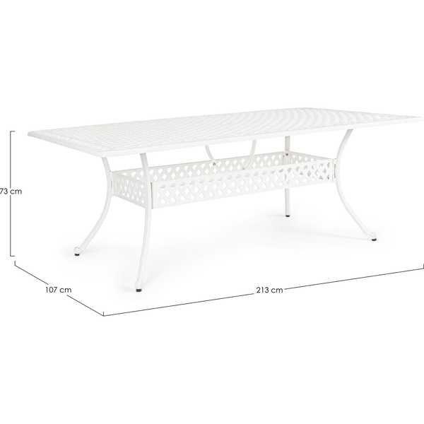 mutoni Table de jardin Ivrea 213x107 blanc  