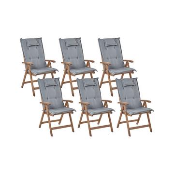 Set mit 6 Stühlen aus Akazienholz Rustikal AMANTEA