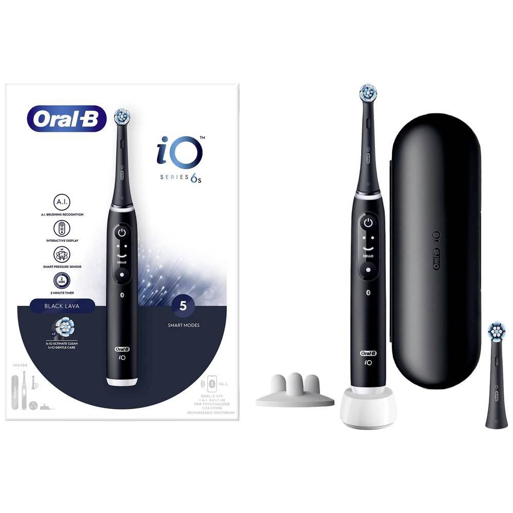 Oral-B iO Series 6s Black Lava  Elektrische Zahnbürste Rotierend/Oszilierend Schwarz  