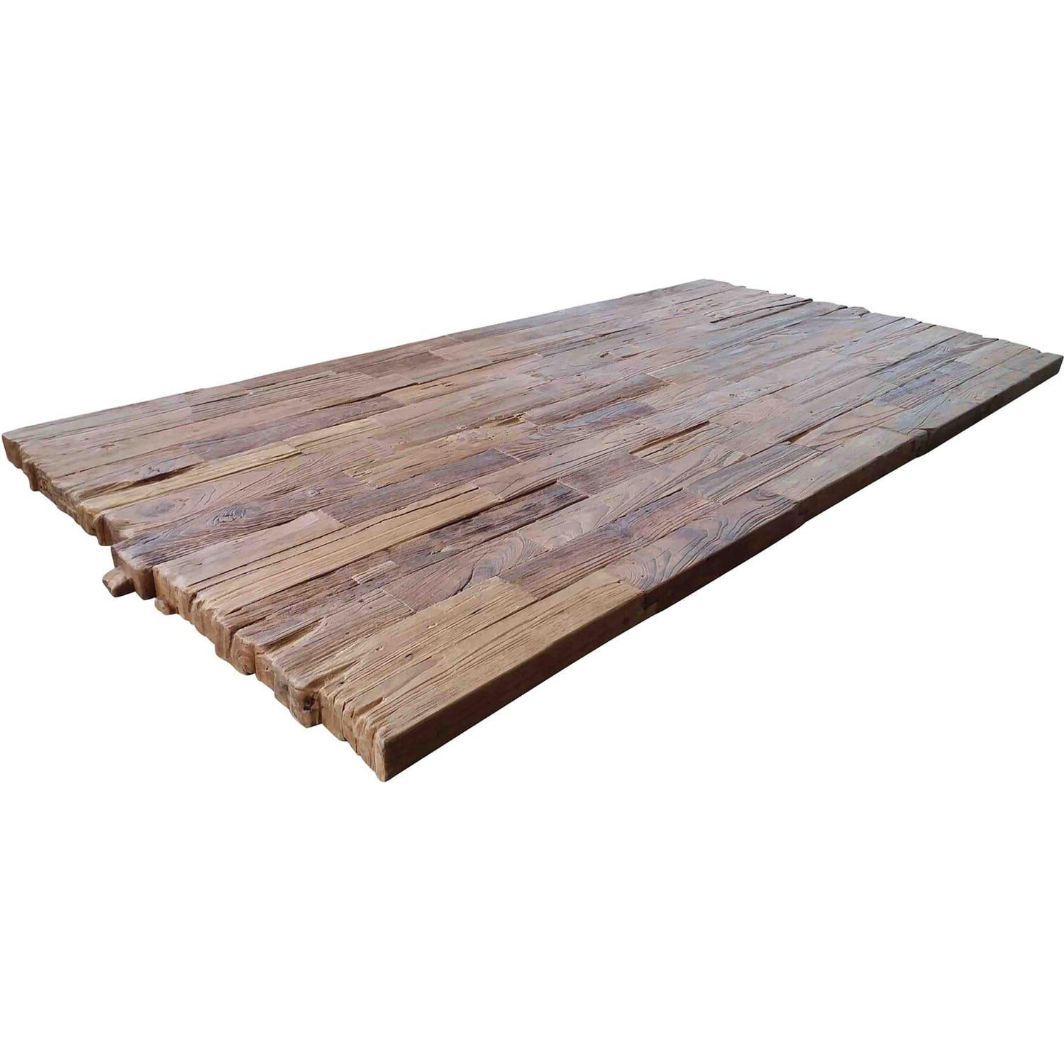 mutoni Massivholztisch 240x100 - recyceltes Teak natur - Metall antiksilber  