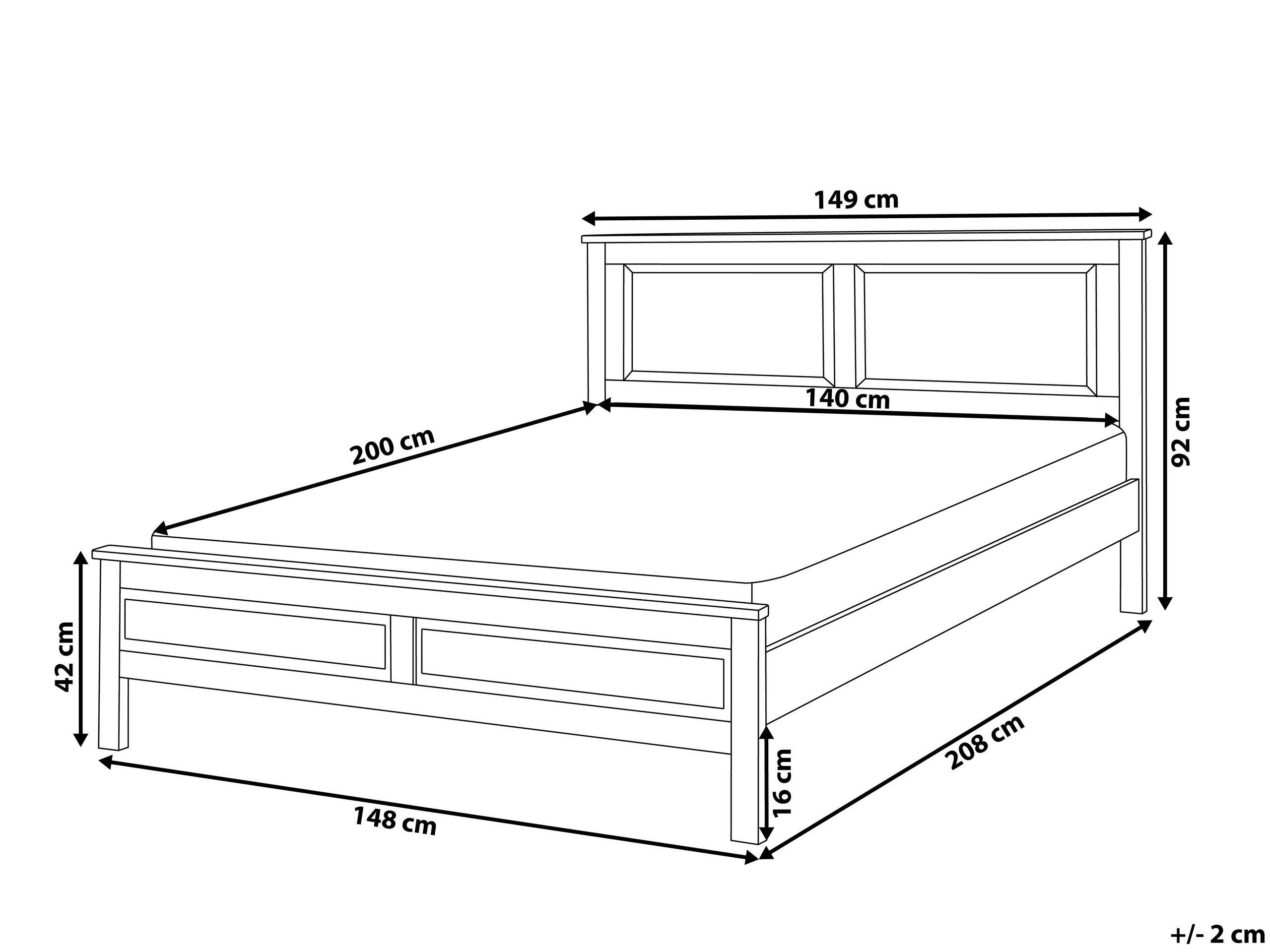 Beliani Letto con rete a doghe en Legno di pino Scandinavo OLIVET  