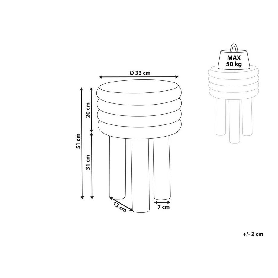 Beliani Table d'appoint en Aluminium Moderne KIKIWA  