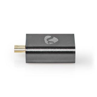Nedis  Adattatore HDMI™ | HDMI™ Maschio / HDMI™ Micro connettore | HDMI™ Femmina / HDMI™ Uscita | Placcato oro | Dritto | Alluminio | Grigio con metallo | 1 pz. | Cartone con finestra coperta 