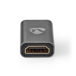 Nedis  Adattatore HDMI™ | HDMI™ Maschio / HDMI™ Micro connettore | HDMI™ Femmina / HDMI™ Uscita | Placcato oro | Dritto | Alluminio | Grigio con metallo | 1 pz. | Cartone con finestra coperta 