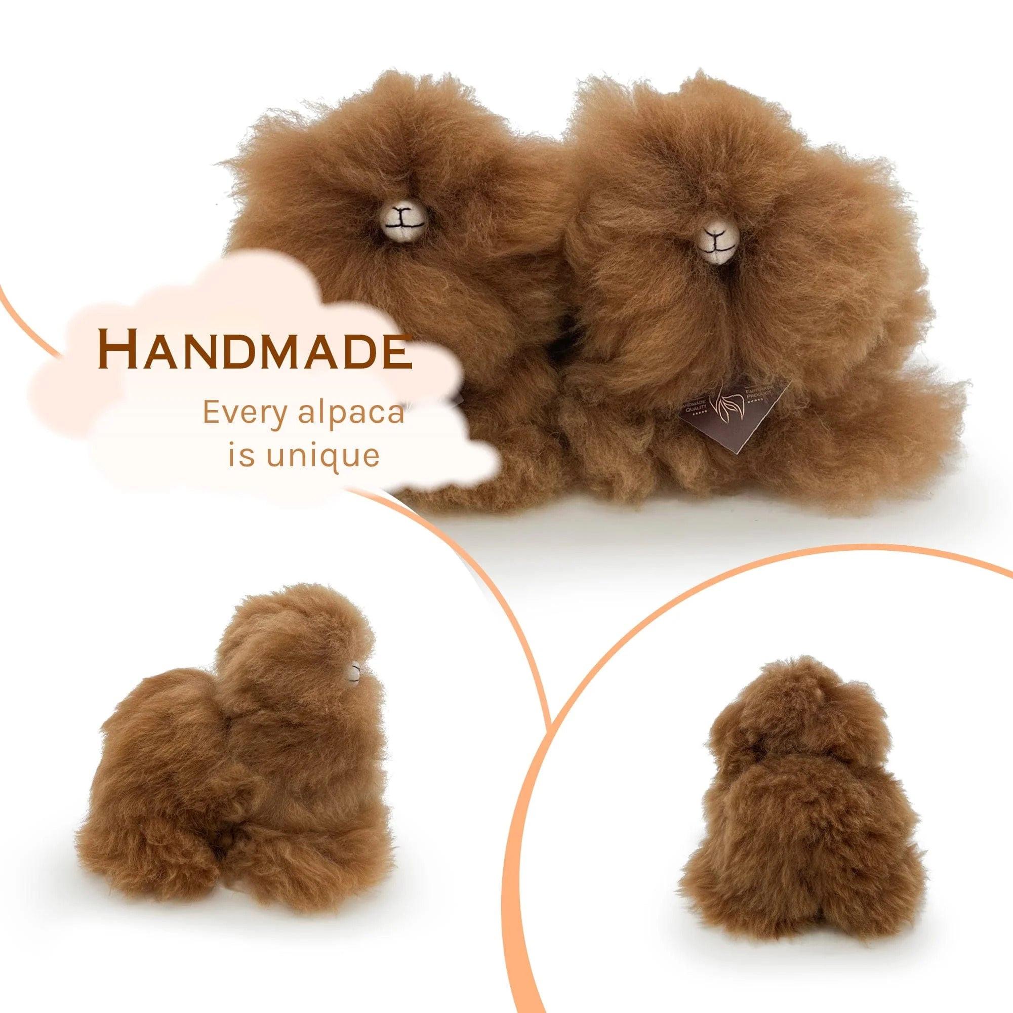 Inkari  Peluche Alpaga Mini (15 cm) - Fluff Monster - Hazelnut 